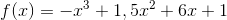 f(x)=-x^3+1,5x^2+6x+1