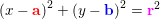 \small \left ( x-\mathbf{\color{Red}a} \right )^2+\left ( y-\mathbf{\color{Blue}b} \right )^2=\mathbf{\color{Magenta}r}^2