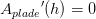 {A_{plade}}{}'(h) = 0