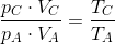 \frac{p_C\cdot V_C}{p_A\cdot V_A}=\frac{T_C}{T_A}