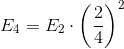 E_{4}=E_{2}\cdot \left ( \frac{2}{4} \right )^2