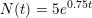 \small N(t)=5 e^{0{.}75t}