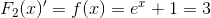 F_2(x){}'=f(x)=e^x+1=3