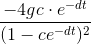 \frac{-4gc\cdot e^{-dt}}{(1-ce^{-dt})^{2}}