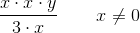 \frac{x\cdot x\cdot y}{3\cdot x} \, \; \; \; \; \; \; \; x\neq 0