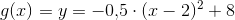 g(x)=y=-0{,}5\cdot (x-2)^2+8