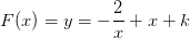 F(x)=y=-\frac{2}{x}+x+k