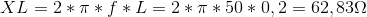 XL=2*\pi *f*L=2*\pi *50*0,2=62,83\Omega