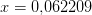x=0{,}062209