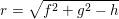 \small r=\sqrt{f^2+g^2-h}