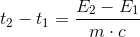 t_2-t_1=\frac{E_2-E_1}{m\cdot c}