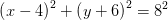 \left (x-4 \right )^2+\left (y+6 \right )^2=8^2