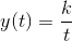 y(t)=\frac{k}{t}