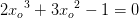 2{x_o}^3+3{x_o}^2-1=0