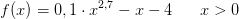 f(x)=0,1\cdot x^{2,7}-x-4\; \; \; \; \; \; x>0