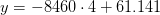 y=-8460\cdot 4+61.141