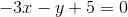 -3x-y+5=0