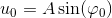 u_0= A\sin(\varphi _0)
