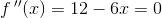 f{\, }''(x)=12-6x=0