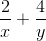 \frac 2x + \frac 4y