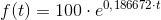 f(t)=100\cdot e^{0{,}186672\cdot t}