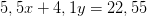 5,5x+4,1y=22,55