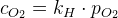 c_{O_2}=k_H\cdot p_{O_2}