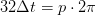 32\Delta t=p\cdot 2\pi