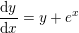 \small \small \frac{\mathrm{d} y}{\mathrm{d} x}=y+e^x