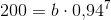 200=b\cdot 0{,}94^7