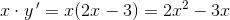 x\cdot y{\, }'=x(2x-3)=2x^2-3x