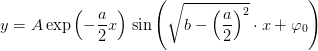 y=A\exp\left ( -\frac{a}{2}x \right )\left \sin\left ( \sqrt{b-\left (\frac{a}{2} \right )^2}\cdot x+\varphi _0 \right )
