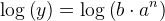 \log\left (y \right )=\log\left (b\cdot a^{n} \right )