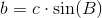b=c\cdot \sin(B)