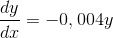 \frac{dy}{dx}=-0,004y