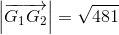 \left | \overrightarrow{G_1G_2} \right |=\sqrt{481}