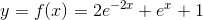 y=f(x)=2e^{-2x}+e^x+1