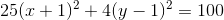 25(x+1)^2+4(y-1)^2=100