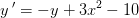 y{\, }'=-y+3x^2-10