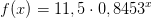 f(x)=11,5\cdot 0,8453^x