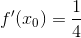 f'(x_0)=\frac{1}{4}