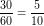 \small \frac{30}{60}=\frac{5}{10}