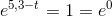 e^{5,3-t}=1=e^0