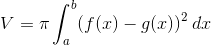 V=\pi \int_a^b(f(x)-g(x))^2\,dx