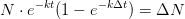 N\cdot e^{-kt}(1-e^{-k\Delta t})=\Delta N