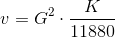 v=G^{2}\cdot \frac{K}{11880}