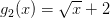 g_2(x)=\sqrt{x}+2