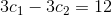3c_1-3c_2=12