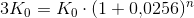 3K_0=K_0\cdot (1+0{,}0256)^n