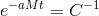 e^{-aMt}=C^{-1}